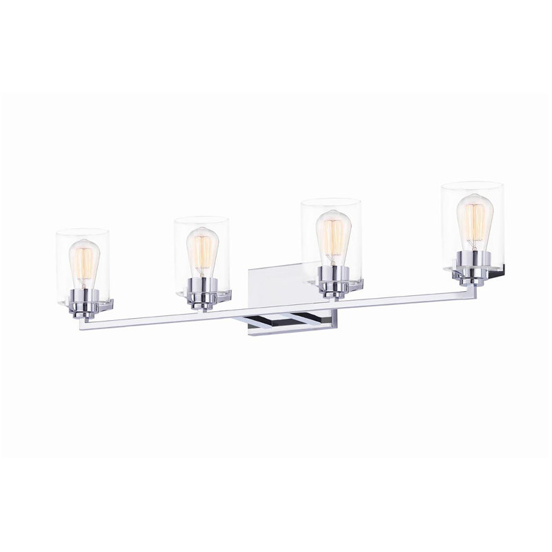Suzy 4 - Light Dimmable Vanity Light, Clear Glass/Polished Chrome