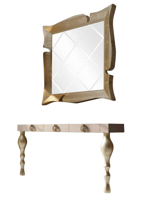 Ensemble de console et de Miroir Saphire, H 29,5 po x l 47 po x P 15,6 po, Mat