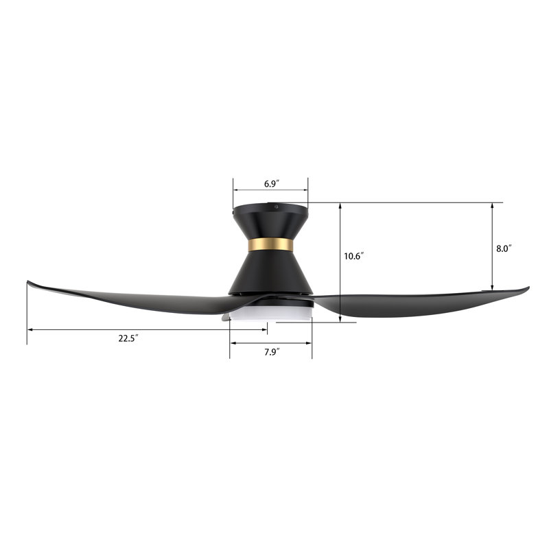 45'''' Smart Ceiling Fan With Remote, Light Kit IncludedWorks With Google Assistant And Amazon Alexa,Siri Shortcut., Black