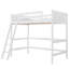 Lit mezzanine simple en bois massif avec échelle-1071681373