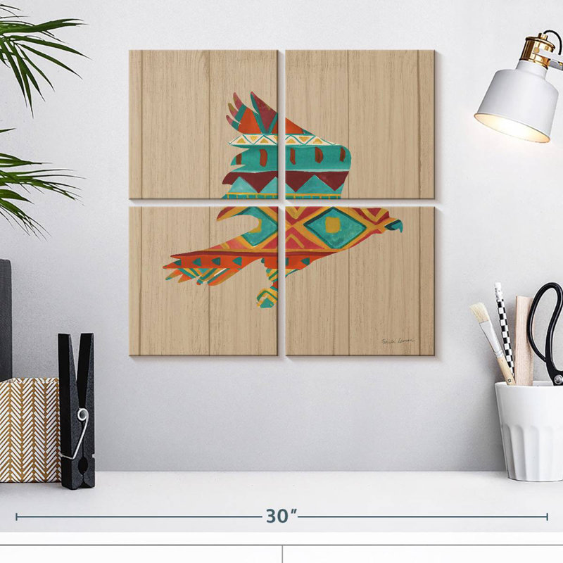 Brampt Southwestern Vibes I sur noyer, H 18 po x l 18 po