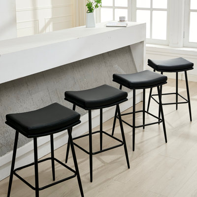 Upholstered 26" Backless Saddle Barstools