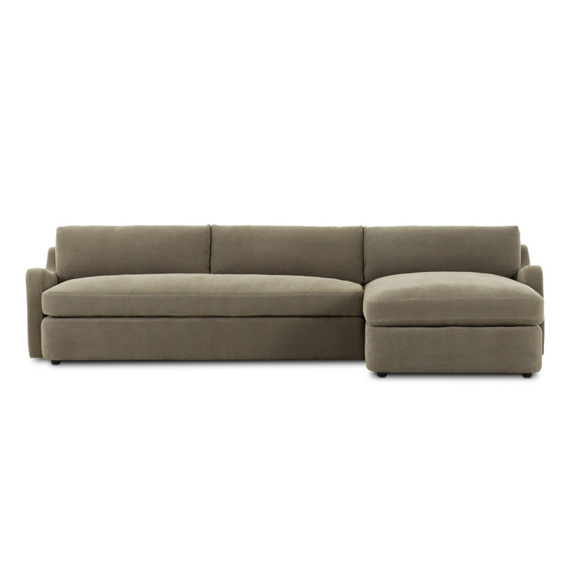 Aurelia Sectional, Broadway Olive Linen, Right Hand Facing