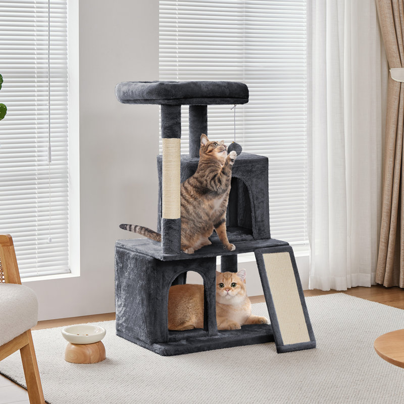 Arbre à chat 42 po à plusieurs niveaux, L 64,5 po x L 72 po