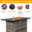 Black Propane Gas Fire Pit Table – Stainless Steel+Wicker With Volcanic Stone, 2-In-1 Outdoor Dining/Coffee Table, Patio/Backyard Party Essential-2020568984