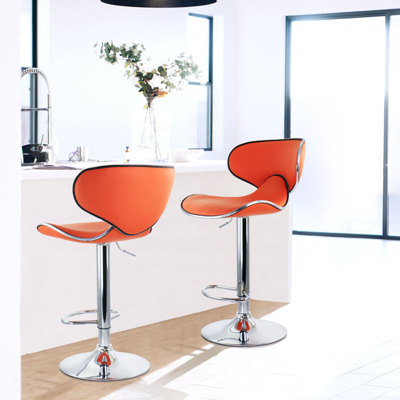 Makadi Swivel Upholstered Adjustable Height Counter Stool