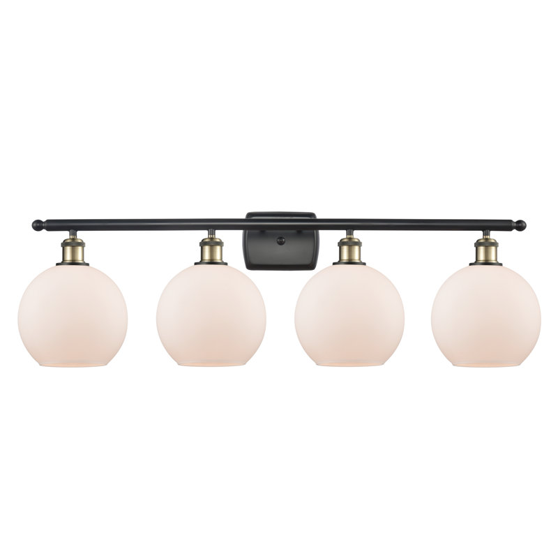 Éclairage de salle de bain à intensité variable 4 lumières Baptista, Ampoule DEL 6 watts Vinage, Blanc cassé mat