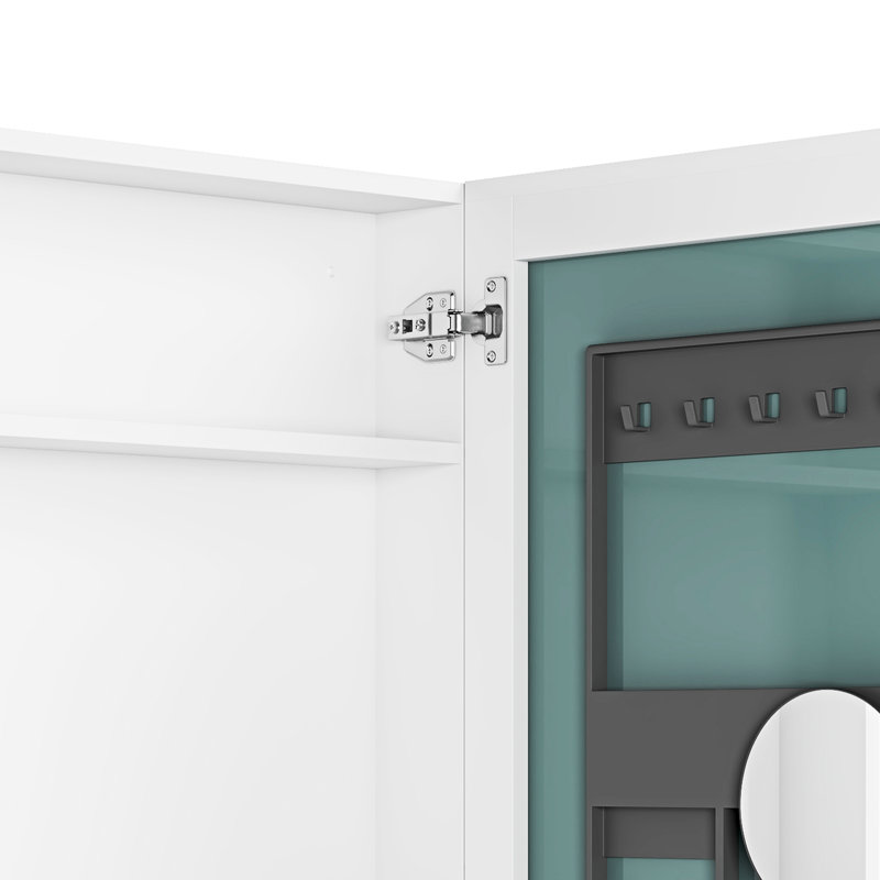 Eiserman 30 " H Surface and Recessed Frameless Medicine Cabinet with Mirror, 30" H x 20" W x 3.9" D, Right