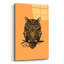 «Warrior Owl On Orange» par Rachel Caldwell, art mural en verre acrylique-1136141937