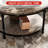 30 Inch Round 2-Tier Coffee Table with Storage Shelf-836407055