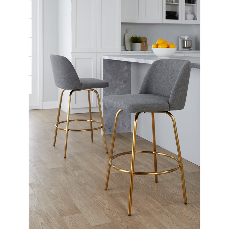 Tabouret de comptoir pivotant 26 po Toriano, Gris