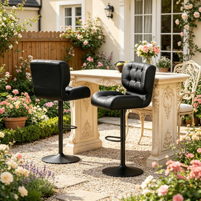 Chaise de cuisine capitonnée à boutons, chaise de bar pivotante, tabouret de bar, tabouret de comptoir confortable (seulement 2 pièces)