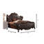  Lit tapissier en similicuir brun foncé avec garniture cloutée Brighton-1078953226