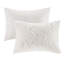 Ensemble d'édredon 3 pièces en coton et chenille capitonné blanc cassé-126579444