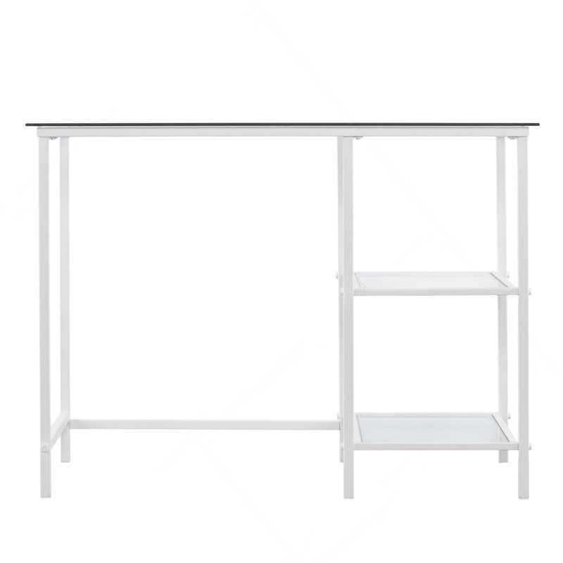 Metal/Glass Student Desk - White