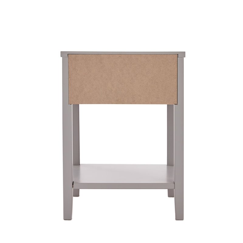 Abriela 40 cm W Bedside Table, Grey