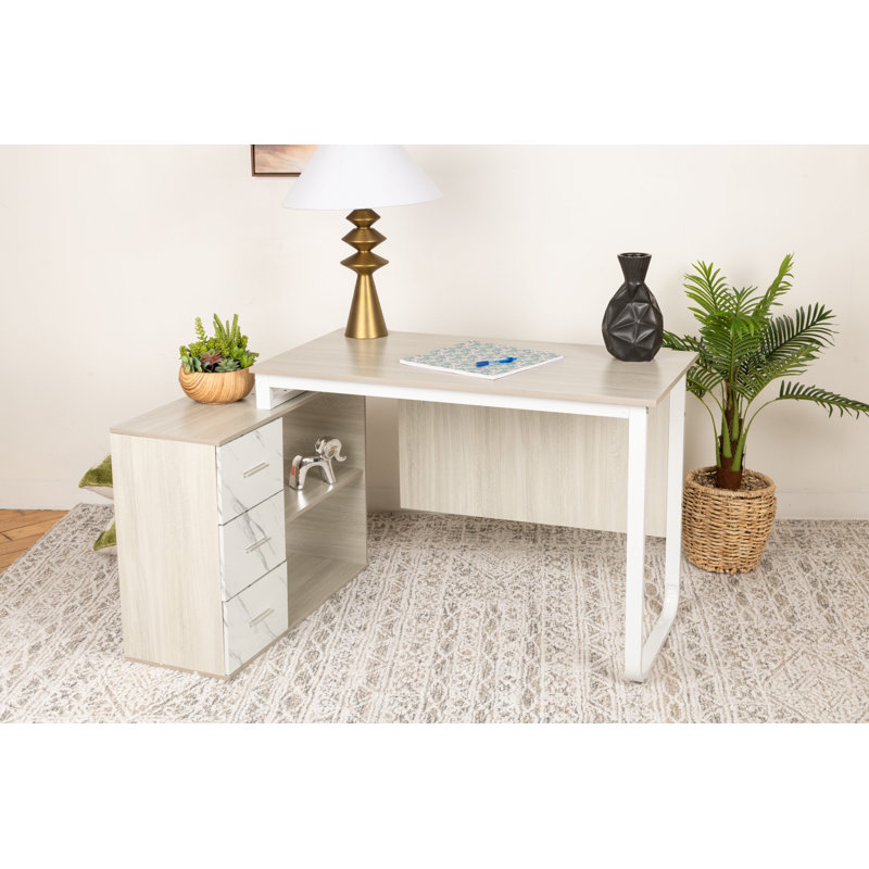 Bureau en L moderne pour tâches multiples, Gris