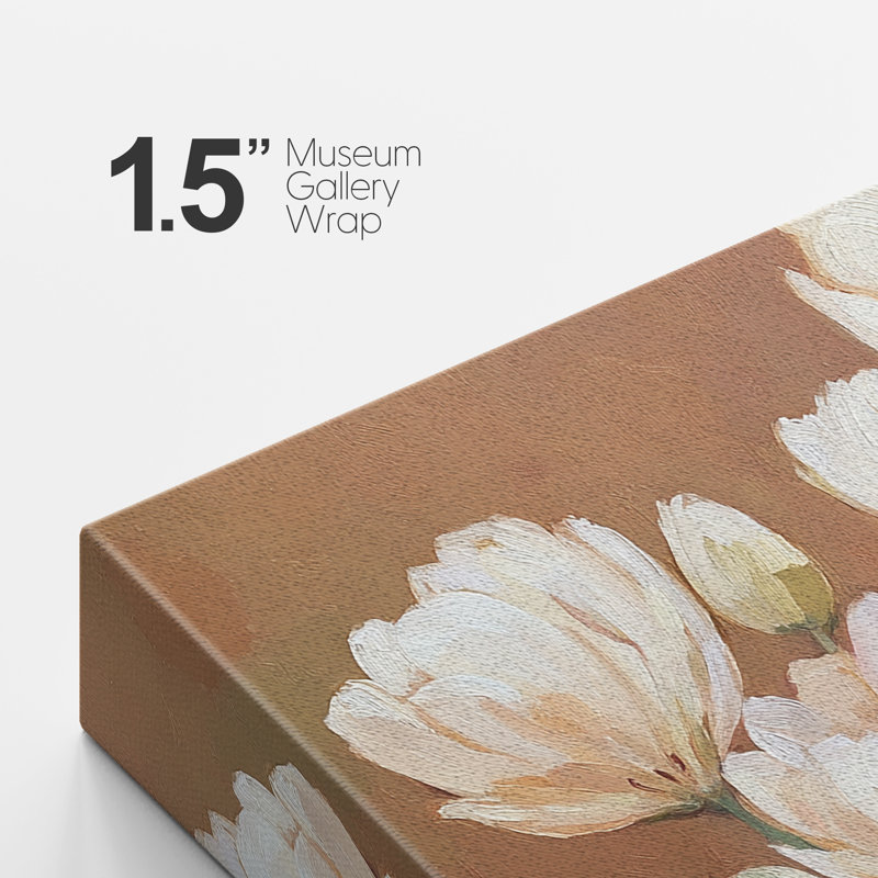 Œuvre florale de tulipe beige chaud, chambre à coucher, impression sur toile encadrée, H 24 po x l 36 po x P 1,5 po