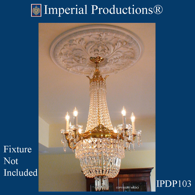Médaillon de plafond, H 6 po x l 30 po x P 30 po