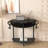 Unique Half Moon Design End Table with Sliding Door,Elegant Semi-circle Entryway