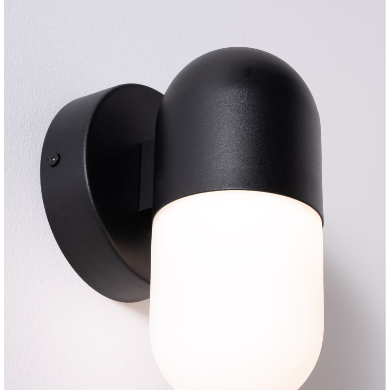 Applique murale d'extérieur à DEL Ruhland - Noir, 8, H 8 po x l 4,75 po x P 5 po