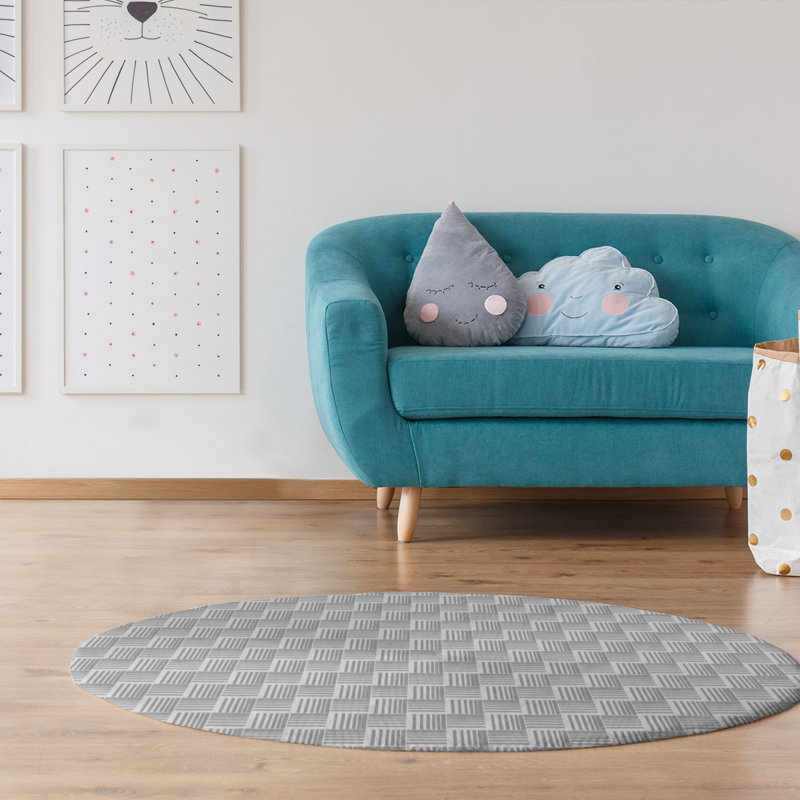 Tapis gris zone basketweave rayures, Rectangle 8 pi x 10 pi