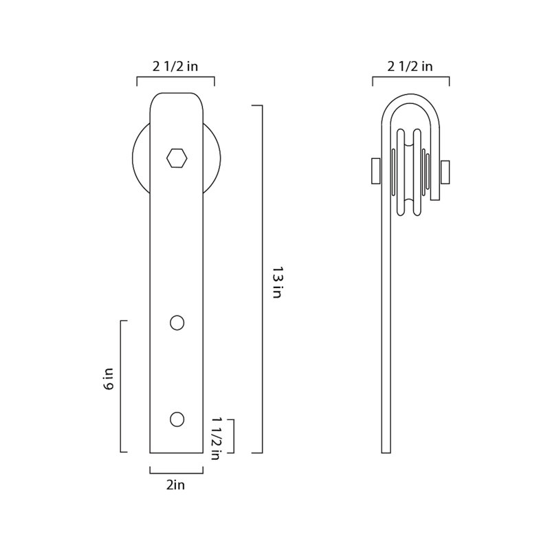 Delaney Black Barn Door Hardware Kit with 8' Track