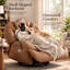 Fauteuil inclinable manuel surdimensionné de 81 cm de large avec pivot à 360°, support pour téléphone et poche latérale-1041615948