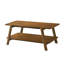 Table basse en noyer de style Mid-Century moderne avec tablette supplémentaire et rangement élégant