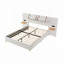 Lit plateforme tapissier, deux prises et ports de charge USB des deux côtés, deux coussins de chevet-144020115-144020126