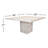Weisinger Square Gathering Dining Table In Mango Wood With Brushed Ivory Finish On A Pedestal Base