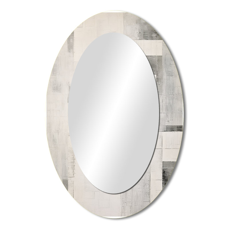 Miroir mural gris et blanc Platinum Parallels I - Modern, 36 po x 24 po