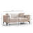 Stylish 2-Seat Sofa, Ecru Color, 67.0 x 33.5 x 30.3 inches | Durable Beech Wood & Chipboard Frame | Soft 100% Polyester Fabric, Dry-Cleanable | Comfortable Foam Cushioning with Fixed Backrest | Modern Design for Living Room & Office Spaces-1837051015