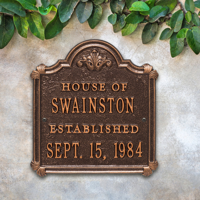 Chatham 4-Line Wall Address Plaque, Pewter, Yes