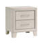 Ensemble de chambre pour grand lit, blanc, argent, bois crème, ensemble de 4 pièces avec 2 tables de chevet et commode