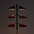 Ivo 65.2" Japandi-Inspired LED Floor Lamp With Oak Stem And Red Accent Shades