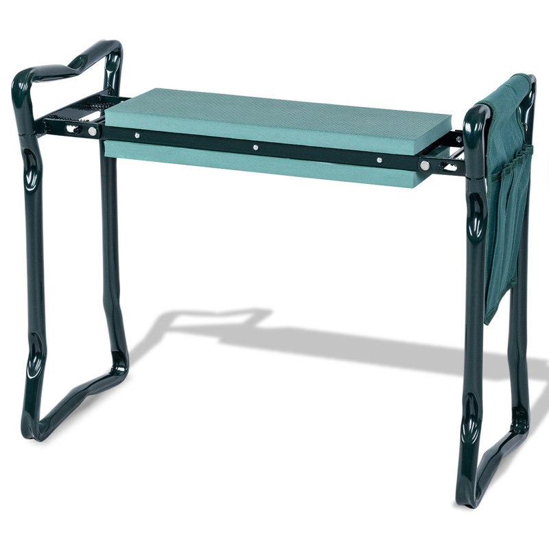 Banc de jardin pliable avec outils de jardin et genoux 300 lb