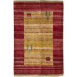 Moroccan Hand-Knotted Wool Red/Yellow Area Rug