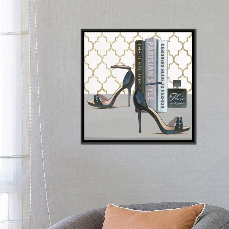 «Forever Fashion VI», impression sur toile, H 18 po x l 18 po x P 1,5 po, Toile avec cadre noir, Pas de tapis