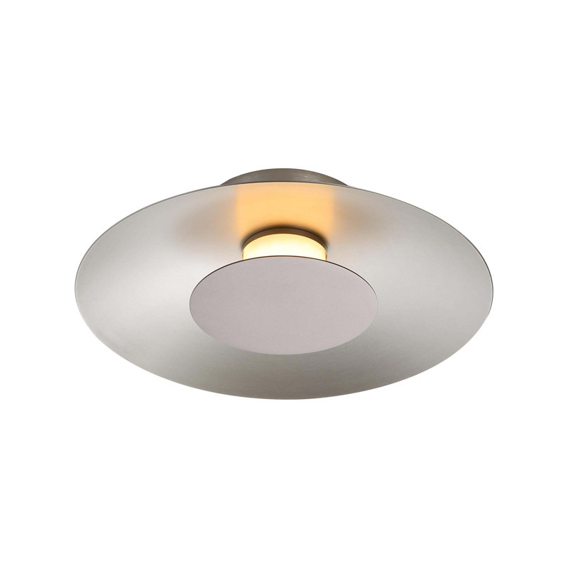 Plafonnier DEL intégré Luma, Nickel sablé, Café argenté