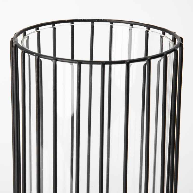 Porte-votive de table en métal, H 16,73 po x l 6,29 po x P 6,29 po, Noir