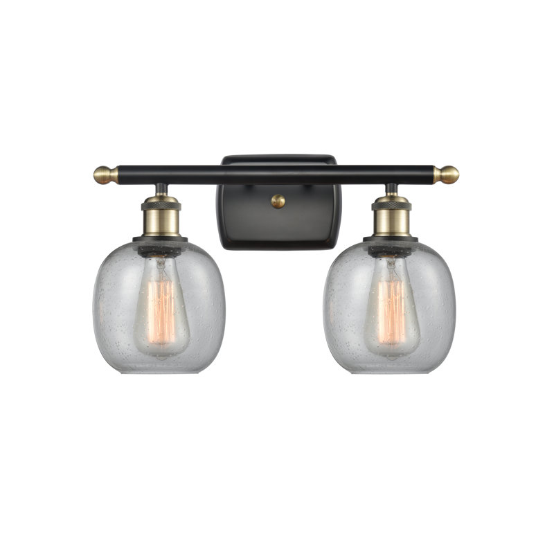 Éclairage de salle de bain à intensité variable 2 lumières Carlucci, Ampoule DEL 6 watts Vinage, Transparence craquelée