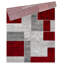 Tapis géométrique gris / rouge Pece-1716531396
