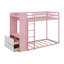 Twin Size Bunk Bed With 4 Storage Drawers, Hanging Rod, Light Bar, Integrated Shelves & Dual Ventilated Panels-7590672