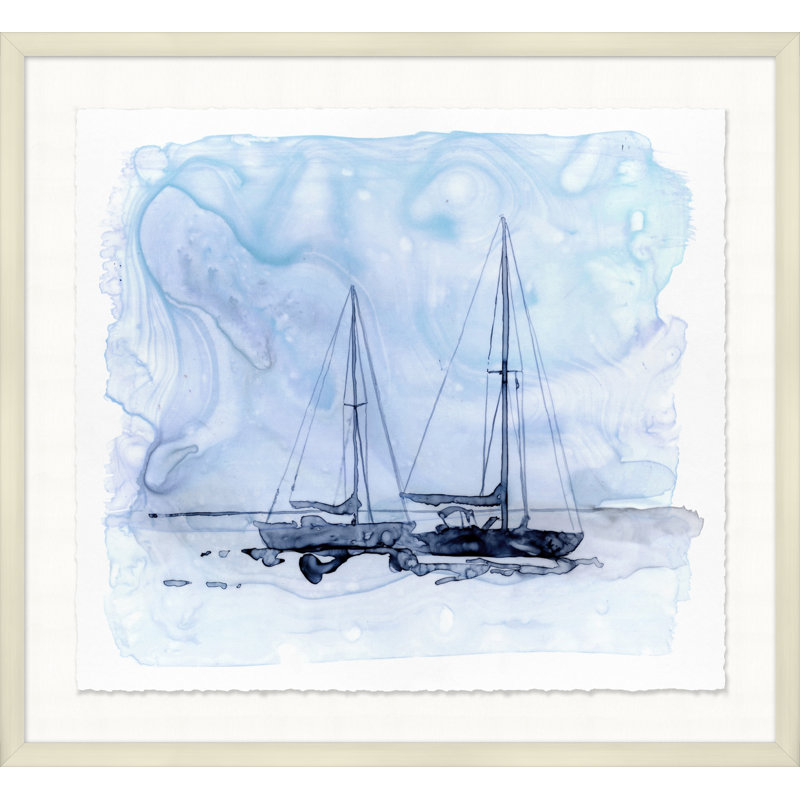 Voile 1 - Peinture encadrée sur papier