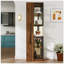 Vitrine moderne avec portes en verre et rangement coulissant à plusieurs niveaux, polyvalente pour la maison et le bureau