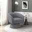 Chaise d'appoint pivotante moderne 1pc avec coussin d'assise en tissu d'ameublement bouclé gris foncé-106696999