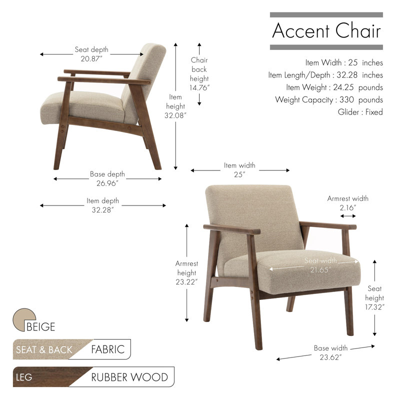 Chaise d'appoint Kethe, Mélange de polyester beige