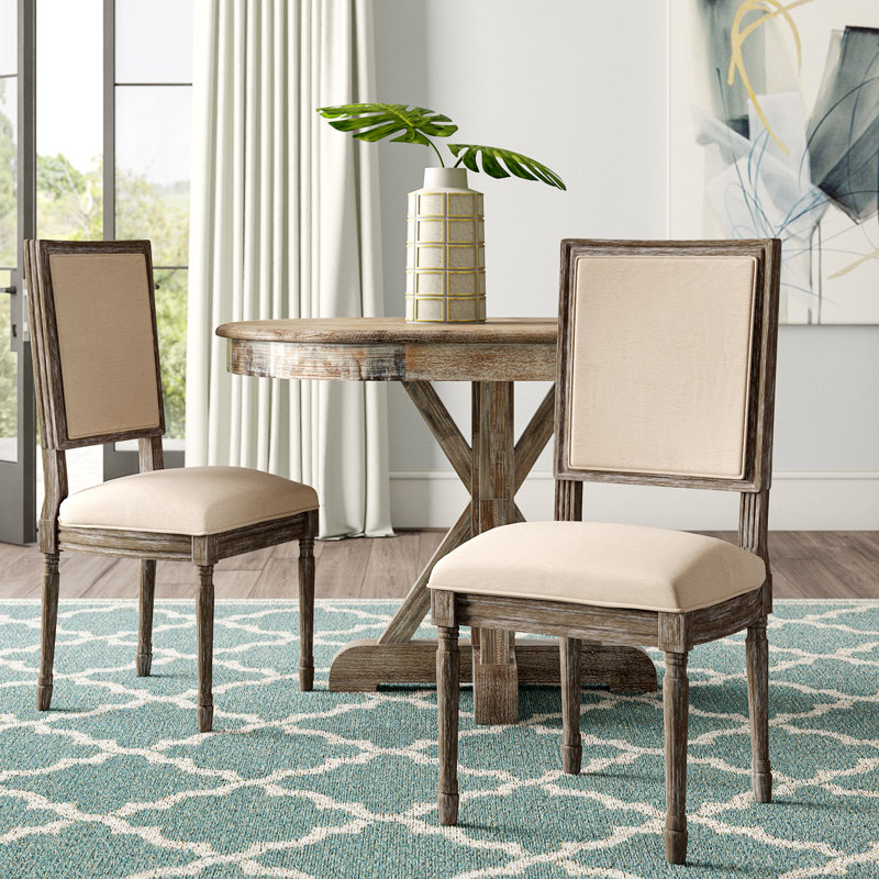 Moneta 19.5'' H Upholstered Side Chair, Beige Linen