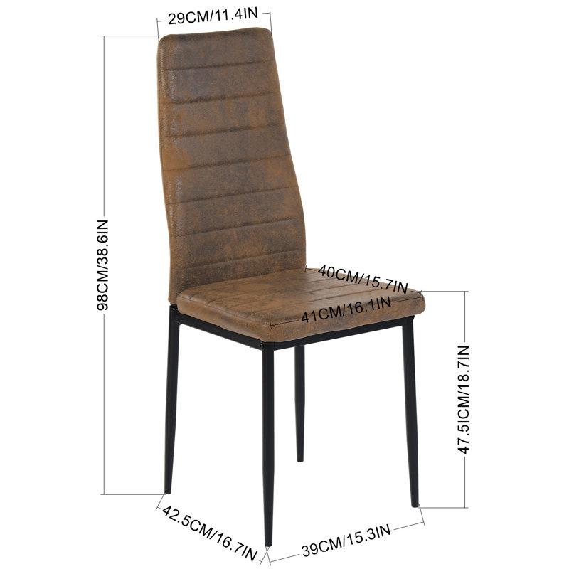 Aneita 47.5cm H Upholstered Metal Upholstered Back Side Chair in Brown